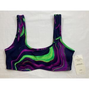 Fabletics Sports Bra Women's X-Large Rivka Medium Impact Haze Wave Hook & Eye